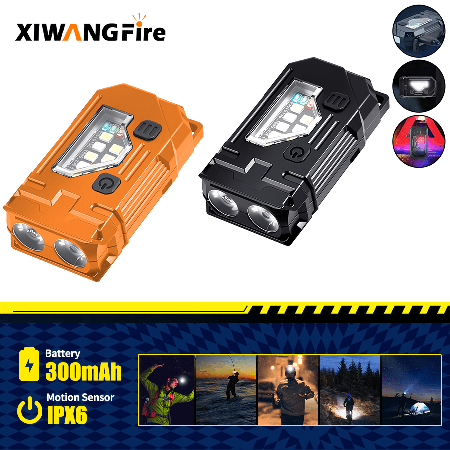 Fishing Hat - Mini Keychain EDC Flashlight - Rechargeable
