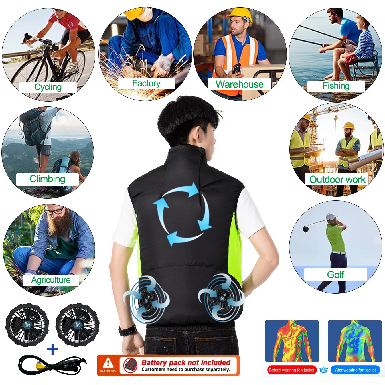 Summer Breathable Wearable Coo - Fishing Vest recension och pris