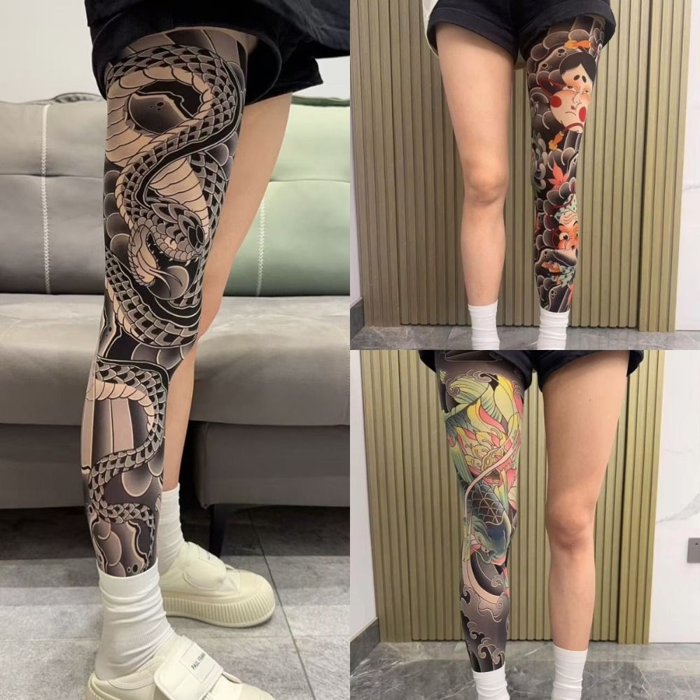 Full Leg Fake Tattoo Socks Pri - Fishing Socks recension och pris