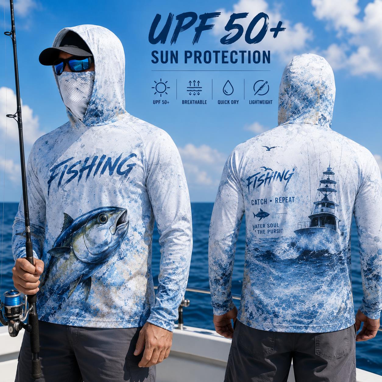 Fishing Hoodie Shirt Men Long  - Fishing Hoodie recension och pris