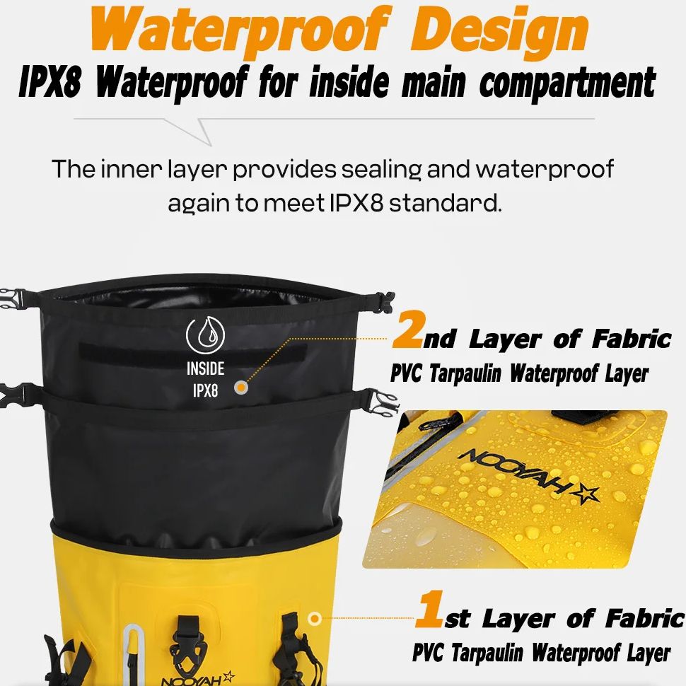 NOOYAH Dry Bag Waterproof Back - Fishing Bag Waterproof recension och pris