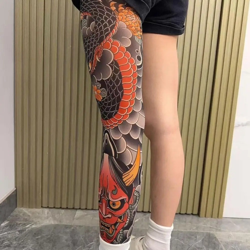 Full Leg Fake Tattoo Socks Pri - Fishing Socks recension och pris