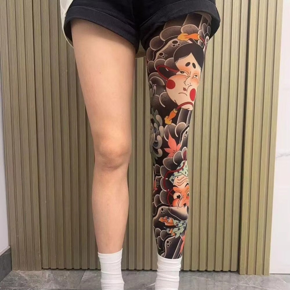 Full Leg Fake Tattoo Socks Pri - Fishing Socks recension och pris