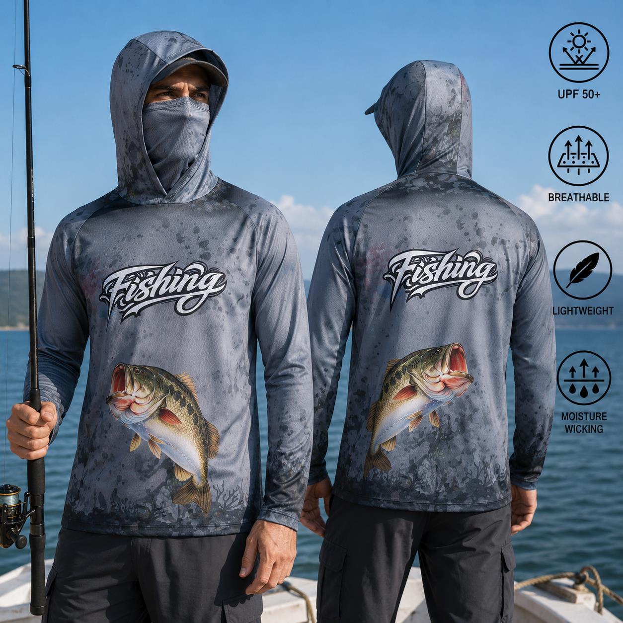 Fishing Shirt Hooded Men Fishi - Fishing Mask Sun Protection recension och pris